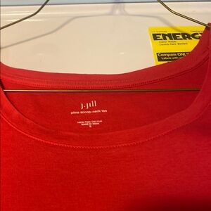 J. Jill Bright Red Scoop-Neck Top